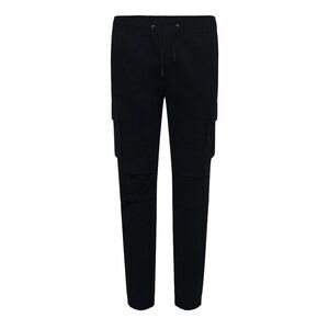 Crosshatch Mens Pendles Cotton Blend Cargo Pants / Black